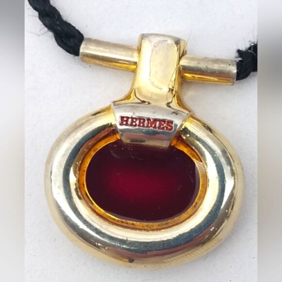 Hermes Enamel Perfume Pendant Necklace Vintage Authentic - Picture 3 of 16